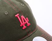 Dámská Kšiltovka New Era - MLB Contrast Stitch 9TWENTY - LA Dodgers - New Olive / Coral