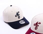 Kšiltovka New Era - Branded Linen 9FORTY - Stone / Navy