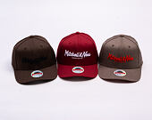 Mitchell & Ness Pinscript Redline Snapback Branded Burgundy / White Cap