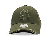 Womens Cap New Era - MLB Womens Distressed 9FORTY - NY Yankees - Rifle Green