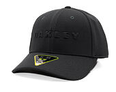 Oakley Cap - Bark Embossed Hat - Pitch Black/Flame Red