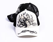 Cap Ed Hardy - Mono Giant Dragon Twill Front Mesh Trucker - White/Black