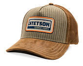 Cap Stetson - Cotton Linen Stripe Trucker - Olive Stripe / Brown