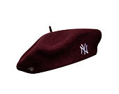 Womens Beret New Era - MLB Wool Script Beret - NY Yankees - Burgundy