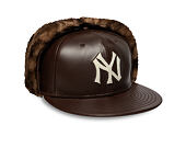 Cap New Era - MLB IMAGE DROP Leather Dog-Ear 59FIFTY - NY Yankees - Deep Auburn