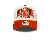 Cap New Era - MLB Wordmark Suede 9FORTY A-Frame - NY Yankees - Cream / Warm Flame