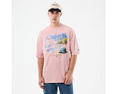 Tee New Era - Branded Beach Graphic Oversized Tee - Pink Rouge