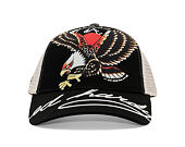 Cap Ed Hardy - Unisex Soaring Eagle Ed Hardy Script 5 Panel Cap - Black/Blue Wash