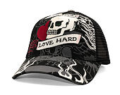 Cap Ed Hardy - Unisex Live Fast Love Hard 5 Panel Trucker Cap - Black