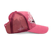 Cap Ed Hardy - Unisex Flaming Gothic Skull Washed 5 Panel Trucker Cap - Pink