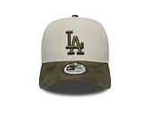 Cap New Era - MLB Suede Visor 9FORTY A-Frame - LA Dodgers - Stone / New Olive