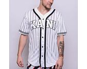 Karl Kani Serif Pinstripe Baseball Shirt white/black Jersey