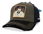 Kšiltovka Capslab - Looney Tunes Trucker - Distress Taz - Black /Brown