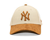 Womens Cap New Era - MLB Faux Suede 9FORTY - NY Yankees - Cream / Camel
