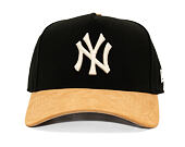 Cap New Era - MLB Suede Visor 9FORTY A-Frame - NY Yankees - Black / Camel