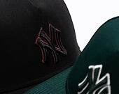 Cap New Era - MLB Team Outline 9FORTY A-Frame - NY Yankees - Black / Burgundy