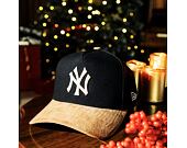 Cap New Era - MLB Suede Visor 9FORTY A-Frame - NY Yankees - Black / Camel