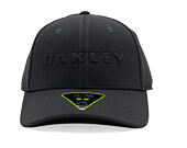 Oakley Cap - Bark Embossed Hat - Pitch Black/Flame Red