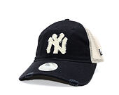 Womens Cap New Era - MLB Distress Trucker 9TWENTY Trucker - NY Yankees - Navy