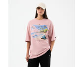 Tee New Era - Branded Beach Graphic Oversized Tee - Pink Rouge
