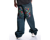 Pants Ed Hardy - Mens Fireball Dragon Dirty Wash Xxtra Denim Trousers Jeans - Green Tint