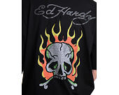 Tee Ed Hardy - Mens Skull Flame Diamante Relaxed Tshirt - Black