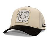 Cap Capslab - Tom & Jerry Trucker - Tom Line Art Suede Visor - Off White / Black