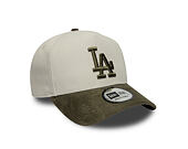 Cap New Era - MLB Suede Visor 9FORTY A-Frame - LA Dodgers - Stone / New Olive