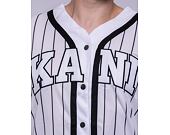 Karl Kani Serif Pinstripe Baseball Shirt white/black Jersey