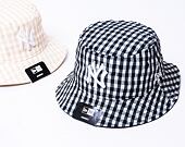 New Era MLB Womens Gingham Tapered Bucket New York Yankees Black Hat