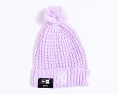 Dámský kulich New Era MLB Womens Cosy Pom Beanie New York Yankees Digital Lavender / White