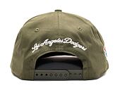 Kšiltovka New Era 9FIFTY MLB Side Patch Script Los Angeles Dodgers Olive / Dark Green