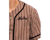 Triko New Era Pinstripe Jersey Ash Brown / Black