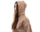 Dámská mikina New Era Arch Wordmark Crop Hoody Ash Brown / White