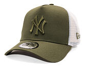 Kšiltovka New Era - MLB League Essential 9FORTY Trucker - NY Yankees - New Olive