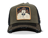 Kšiltovka Capslab - Looney Tunes Trucker - Distress Taz - Black /Brown