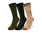 Socks New Era - Camo Crew Socks 3pk - Olive