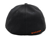 Oakley Cap - Bark Embossed Hat - Pitch Black/Flame Red