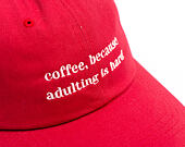 Kšiltovka 8by8 - Dadcap - "coffee, because adulting is hard" - Cranberry
