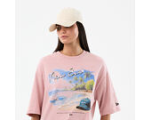 Tee New Era - Branded Beach Graphic Oversized Tee - Pink Rouge
