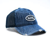 Cap Von Dutch - Striped Corduroy Oval Patch Baseball - Navy