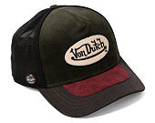 Cap Von Dutch - Corduroy Oval Patch Baseball - Olive / Burgundy