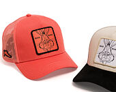 Cap Capslab - Looney Tunes Trucker - Bugs Bunny Line Art Patch - Coral