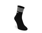 New Era Stripe Crew 3Pack Black Socks