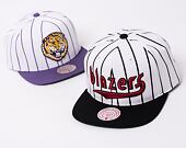 Mitchell & Ness NBA Retro Pinstripe Snapback Hwc Portland Trail Blazers White Cap