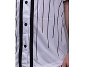 Karl Kani Serif Pinstripe Baseball Shirt white/black Jersey