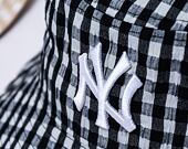 New Era MLB Womens Gingham Tapered Bucket New York Yankees Black Hat