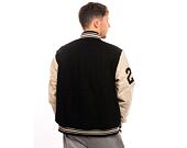 Bunda New Era Script Logo Varsity Jacket Black / Off White