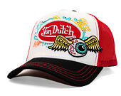 Kšiltovka Von Dutch - Trucker - Patches - White/Red