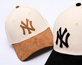 Womens Cap New Era - MLB Faux Suede 9FORTY - NY Yankees - Cream / Camel